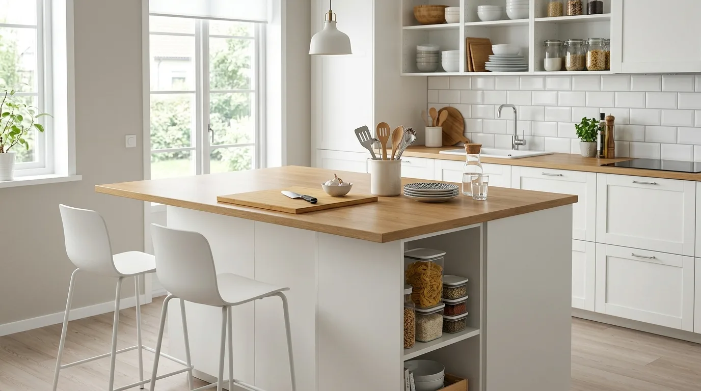 Let flooring support the kitchen instead of competing with it inspiration for an IKEA kitchen.
